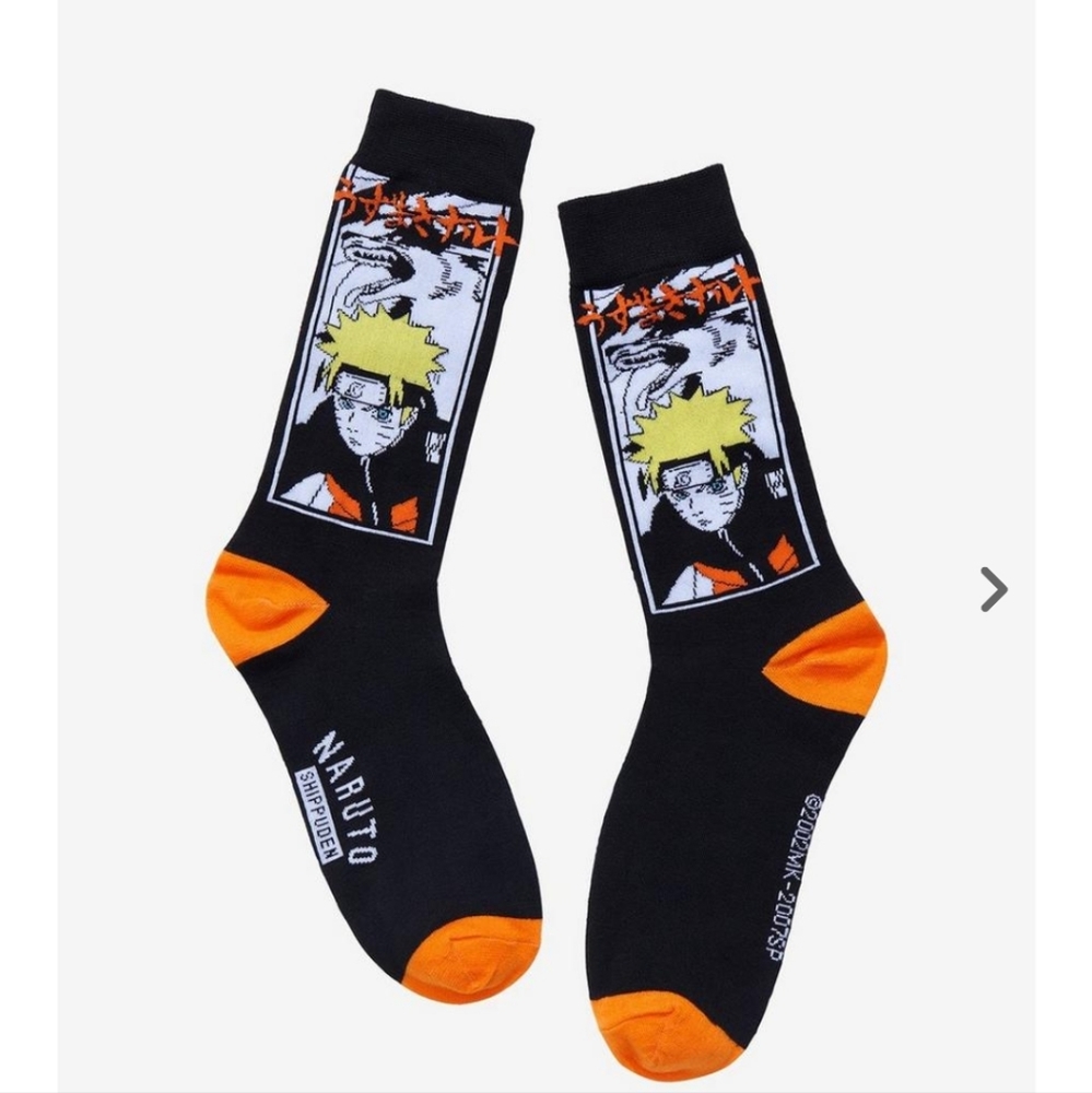 Naruto Shippuden Manga Panel Crew Socks